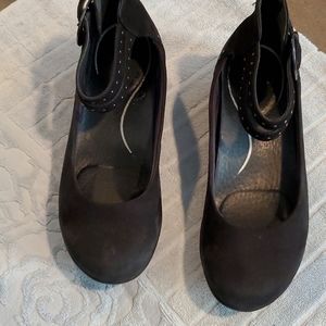 Dansko flat ankle strap shoe